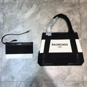 1-Balenciaga Navy Xs Tote Bag In Black And White For Women Womens Bags 12.6In32cm   9988