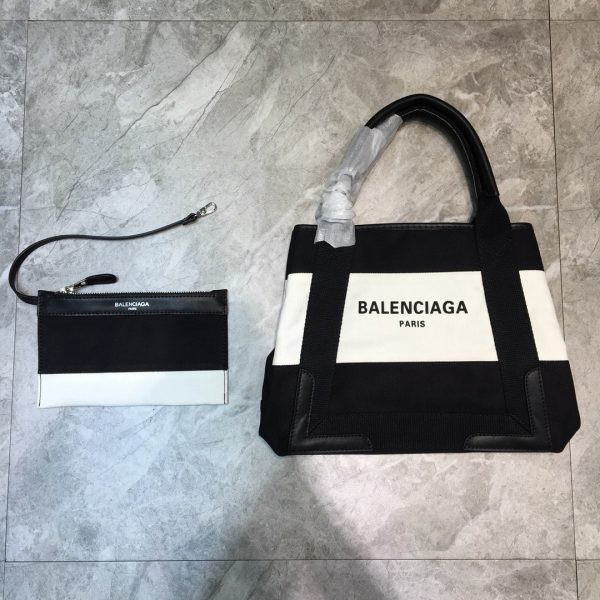 8 balenciaga navy xs tote bag in black and white for women womens bags 126in32cm 9988