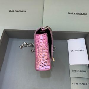 balenciaga hourglass wallet on chain in pink for women womens bags 76in19cm 9988