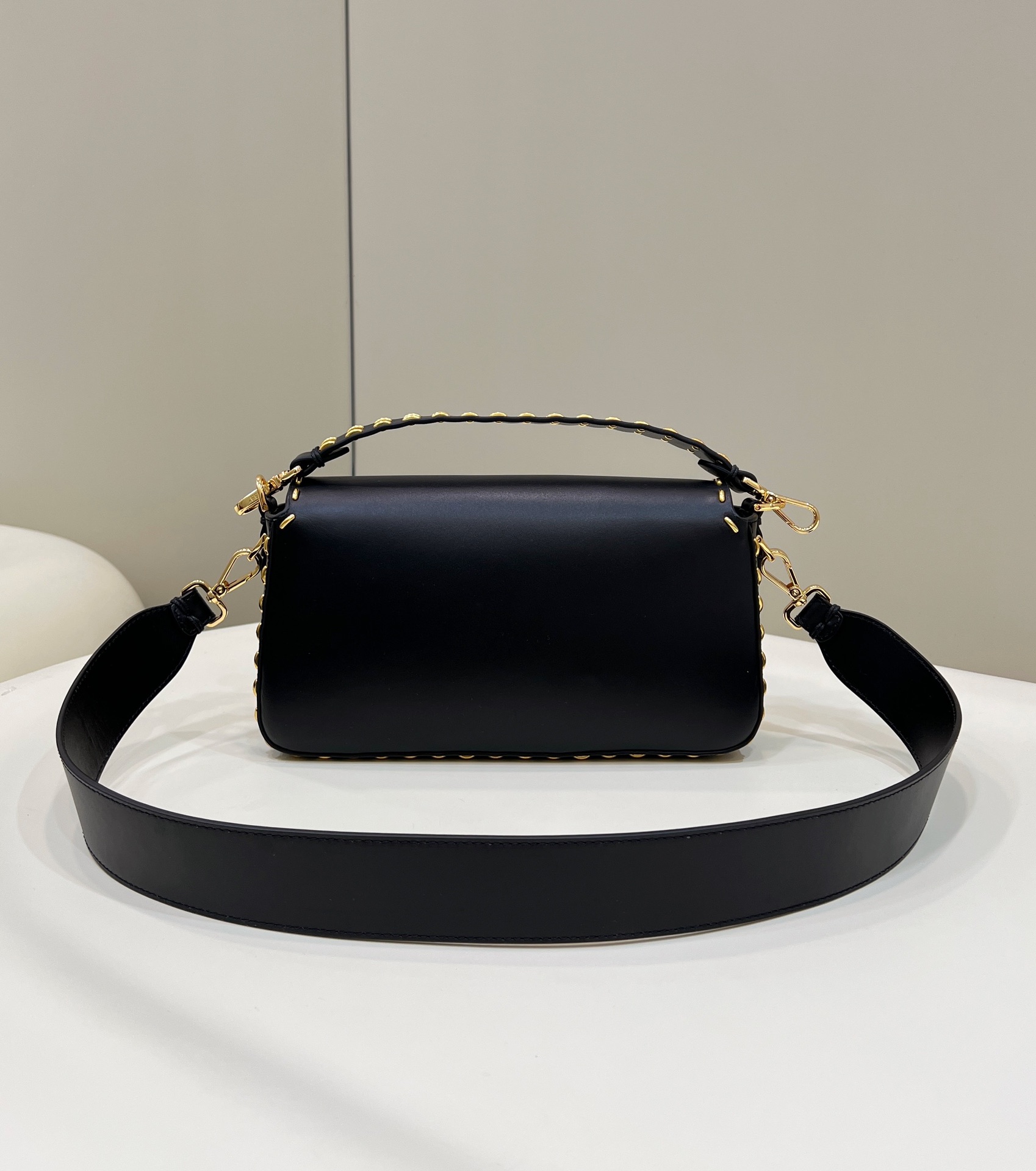 1 fendi mon baguette medium black bag for woman 28cm11in 9988