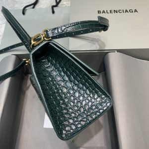 balenciaga hourglass small handbag in dark green for women womens bags 9in23cm 9988