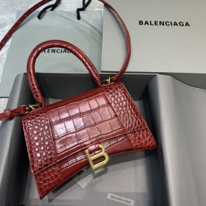 balenciaga hourglass small handbag in dark red for women womens bags 9in23cm 5935461lrgm6211 9988