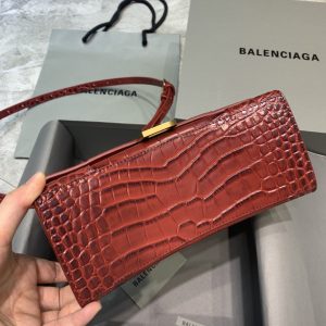 1-Balenciaga Hourglass Small Handbag In Dark Red For Women Womens Bags 9In23cm 5935461Lrgm6211   9988