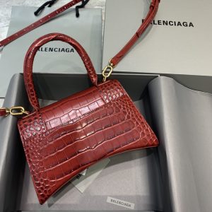 2-Balenciaga Hourglass Small Handbag In Dark Red For Women Womens Bags 9In23cm 5935461Lrgm6211   9988