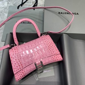 balenciaga hourglass small handbag in dark pink for women womens bags 9in23cm 9988 1