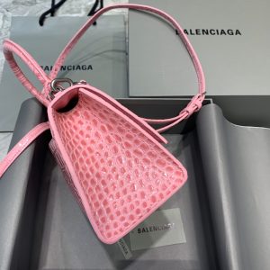 2 balenciaga hourglass small handbag in dark pink for women womens bags 9in23cm 9988 1