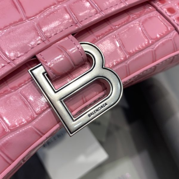 5 balenciaga hourglass small handbag in dark pink for women womens bags 9in23cm 9988 1