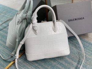 3-Balenciaga Ville Small Handbag In White For Women Womens Bags 10.2In26cm   9988