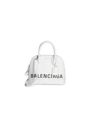 4-Balenciaga Ville Small Handbag In White For Women Womens Bags 10.2In26cm   9988