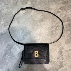 balenciaga b small lizard effect crossbody bag in black for women womens bags 7in18cm 9988