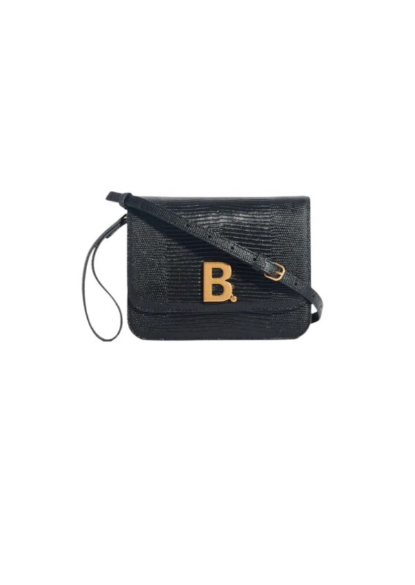 4 balenciaga b small lizard effect crossbody bag in black for women womens bags 7in18cm 9988