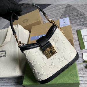 gucci small gg shoulder bag white debossed for women 98in25cm 675788 gg ud9ax 9099 9988