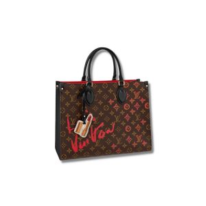 4-Louis Vuitton Onthego Mm Fall In Love Monogram Canvas Brown For Women Womens Handbags Tote Bag 35Cm Lv M45888   9988