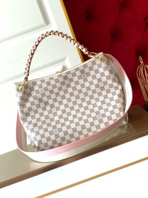 LOUIS VUITTON Jersey Damier Ebene Shoulder Bag Creme