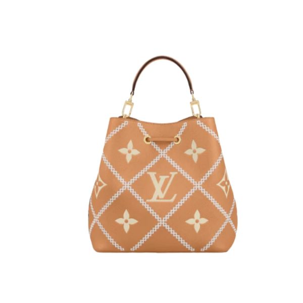 4 louis vuitton neonoe mm bucket bag monogram empreinte arizona brown for women womens handbags shoulder bags 102in26cm lv m46029 9988