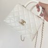 chanel cardigans mini flap bag top handle white for women 75in19cm 9988