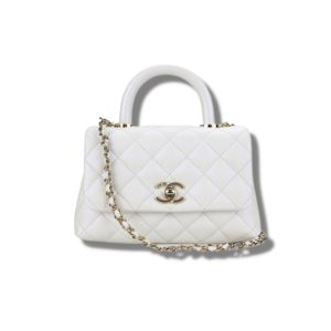 4 chanel mini flap bag top handle white for women 75in19cm 9988