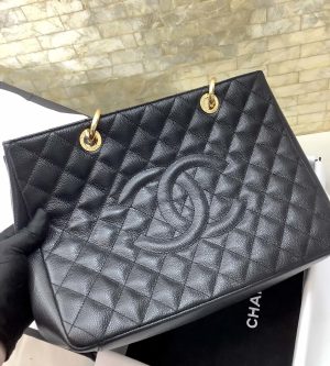 1 chanel classic tote bag gold toned hardware black for women 133in34cm 9988