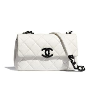 1 chanel mini flap bag top handle white for women 75in19cm 9988 1