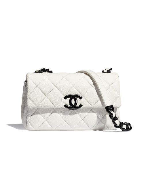 1 chanel mini flap bag top handle white for women 75in19cm 9988 1