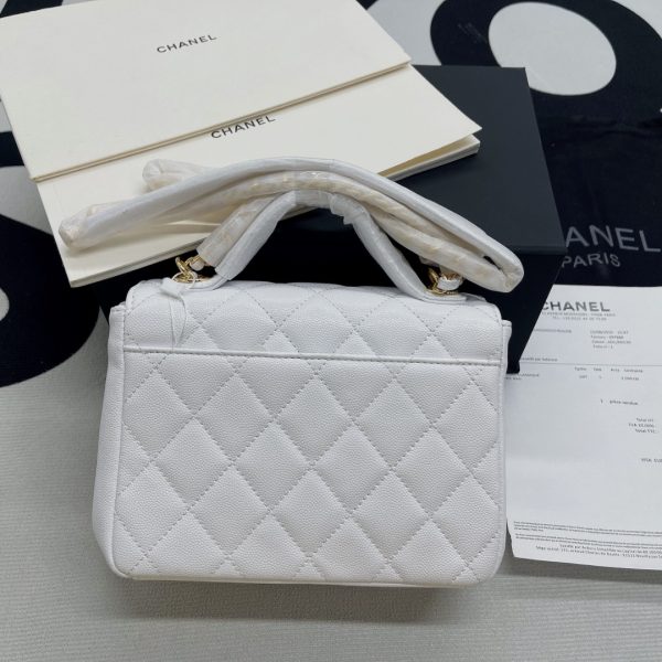 5 chanel mini flap bag top handle white for women 75in19cm 9988 1