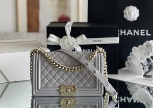3-Chanel Medium Classic Flap Bag 25Cm Grey For Women A67086   9988