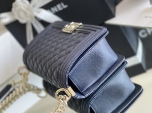 chanel medium boy handbag dark blue for women 98in25cm a67086 9988