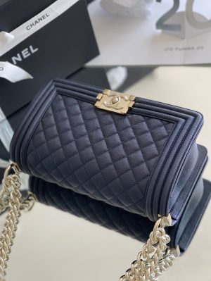 1 chanel medium boy handbag dark blue for women 98in25cm a67086 9988