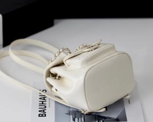1 chanel backpack white for women 7 in18cm 9988