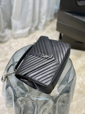 1 saint laurent college large chain bag black with silver tonedhardware for women 126in32cm ysl 600278brm041000 9988