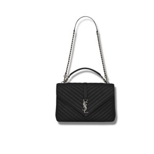 4-Saint Laurent College Large Chain Bag Black With Silver Tonedhardware For Women 12.6In32cm Ysl 600278Brm041000   9988