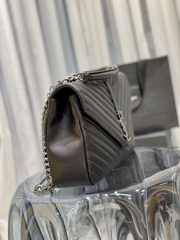 6 saint laurent college large chain bag black with silver tonedhardware for women 126in32cm ysl 600278brm041000 9988