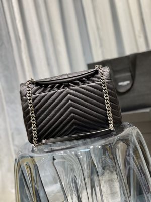 7 saint laurent college large chain bag black with silver tonedhardware for women 126in32cm ysl 600278brm041000 9988