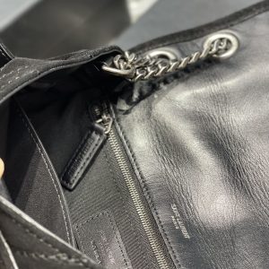 3 saint laurent niki medium chain bag black in crinkled with metal hardware for women 11in28cm ysl 9988