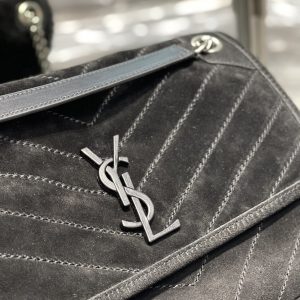 6 saint laurent niki medium chain bag black in crinkled with metal hardware for women 11in28cm ysl 9988