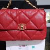 chanel 19 handbag 26cm red for women as1160 9988