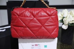 2 chanel 19 handbag 26cm red for women as1160 9988