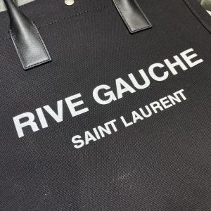 6 saint laurent rive gauche northsouth tote bag in printed linen for women 153in39cm ysl 63253996n9e1070 9988