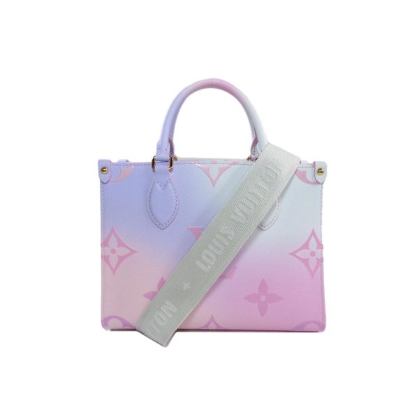 4 louis vuitton onthego pm tote bag in monogram canvas sunrise pastel for women 25cm lv m59856 9988