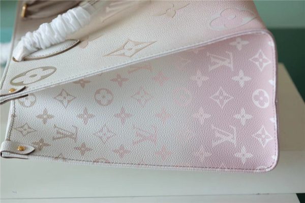 7 louis vuitton onthego mm tote bag in monogram canvas sunset kaki for women 138in35cm lv m20510 9988