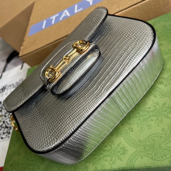 3 gucci horsebit 1955 lizard mini bag silver for women womens bags 8in20cm gg 9988