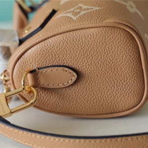 2 louis vuitton nano speedy monogram empreinte arizona beige cream for women womens handbags shoulder and crossbody bags 63in16cm lv m81457 9988