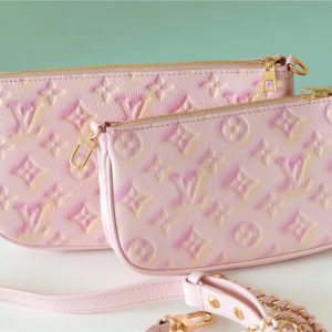 2 louis vuitton multi pochette accessoires monogram empreinte pink for women womens handbags 94in24cm lv m46093 9988