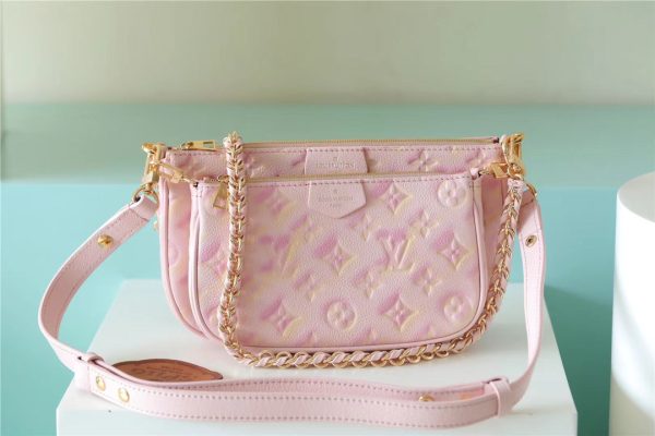 8 louis vuitton multi pochette accessoires monogram empreinte pink for women womens handbags 94in24cm lv m46093 9988