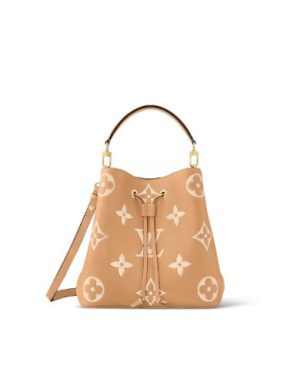 4-Louis Vuitton Neonoe Mm Monogram Empreinte Arizona Beige  Cream For Women Womens Handbags 10.2In26cm Lv M45808   9988