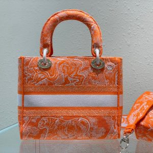 1 christian dior medium lady dlite bag orange for women womens handbags 24cm95in cd m0565oroc m057 9988
