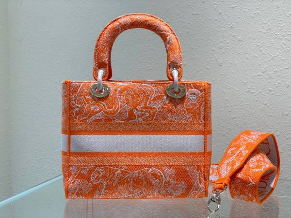 1 christian dior medium lady dlite bag orange for women womens handbags 24cm95in cd m0565oroc m057 9988