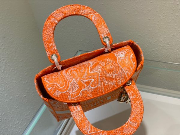 3 christian dior medium lady dlite bag orange for women womens handbags 24cm95in cd m0565oroc m057 9988