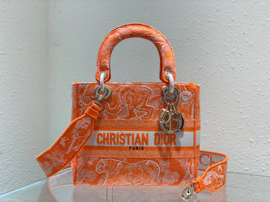 4 christian dior medium lady dlite bag orange for women womens handbags 24cm95in cd m0565oroc m057 9988