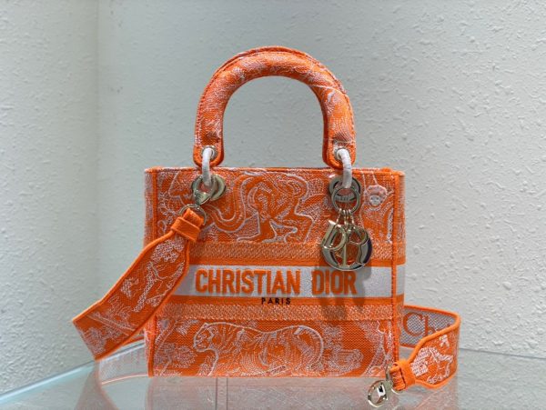 12 christian dior medium lady dlite bag orange for women womens handbags 24cm95in cd m0565oroc m057 9988